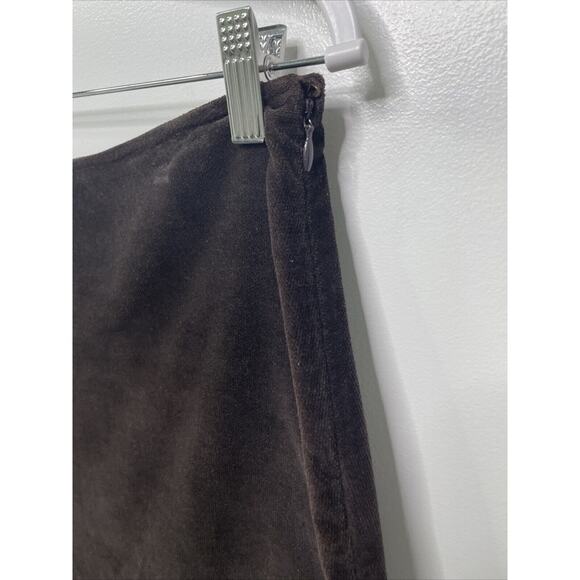Anthropologie Odille Women Flare Skirt Brown Suede Cut Out‎ Detail Size 6 Preppy - Picture 6 of 13